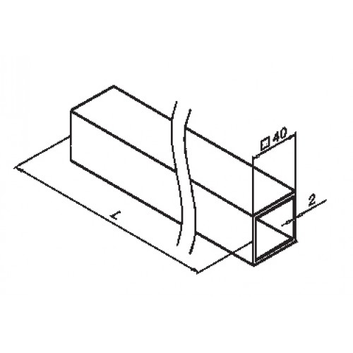 40mm x 40mm x 2mm Square Tube Grade 316  3mtr length